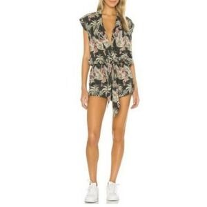 One Teaspoon One Piece Jumpsuit Palm Kingston Plays Black Tropical XXS NEW